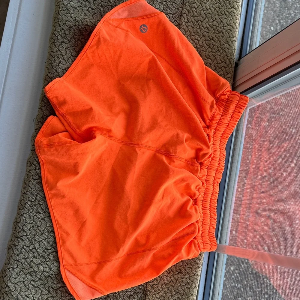lululemon athletica Women's Bright Orange Athletic Shorts - Picture 1 of 2